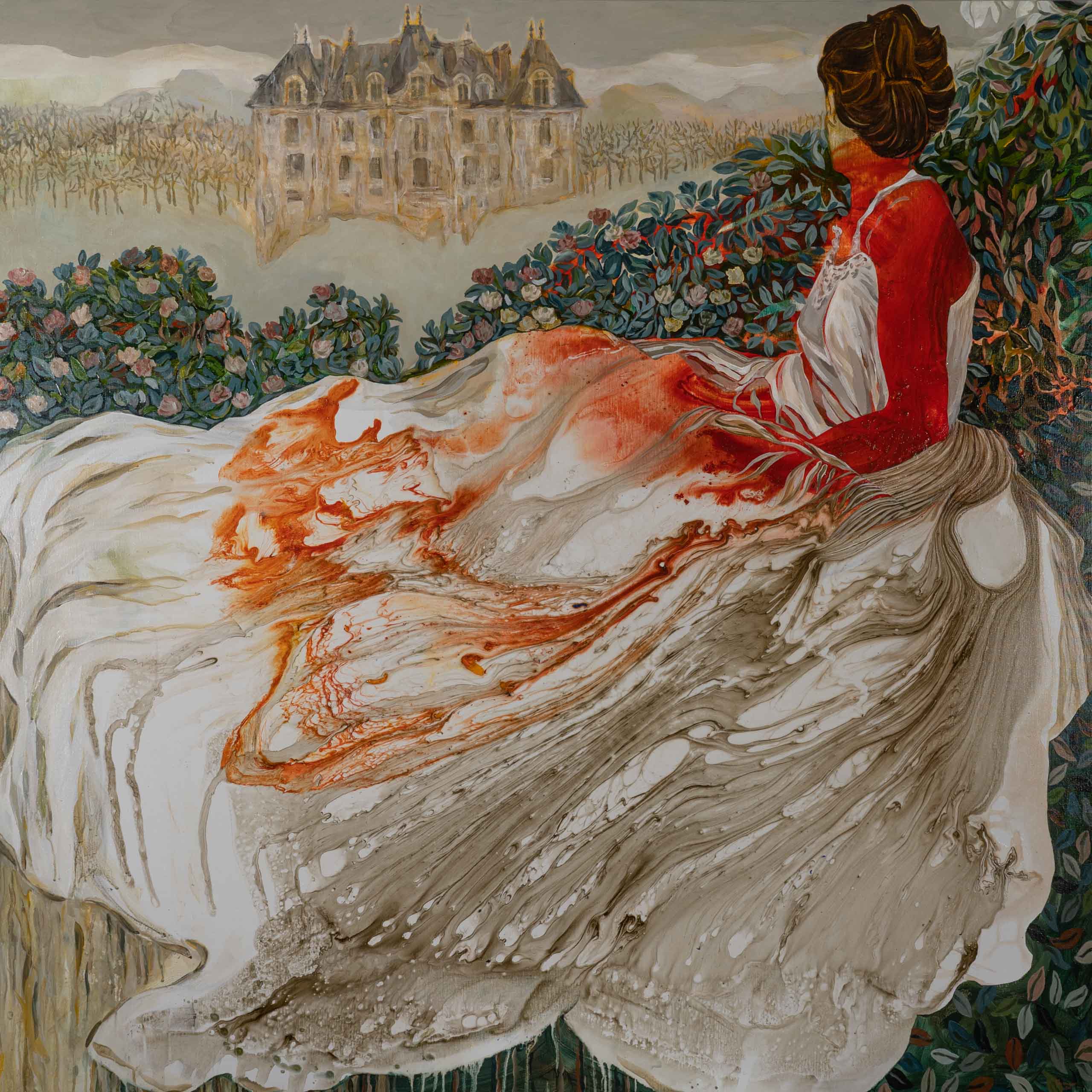 Cendrillon, technique mixte sur toile, 150 x 150 cm, 2020, collection particulière, Photo Julien Heurtier