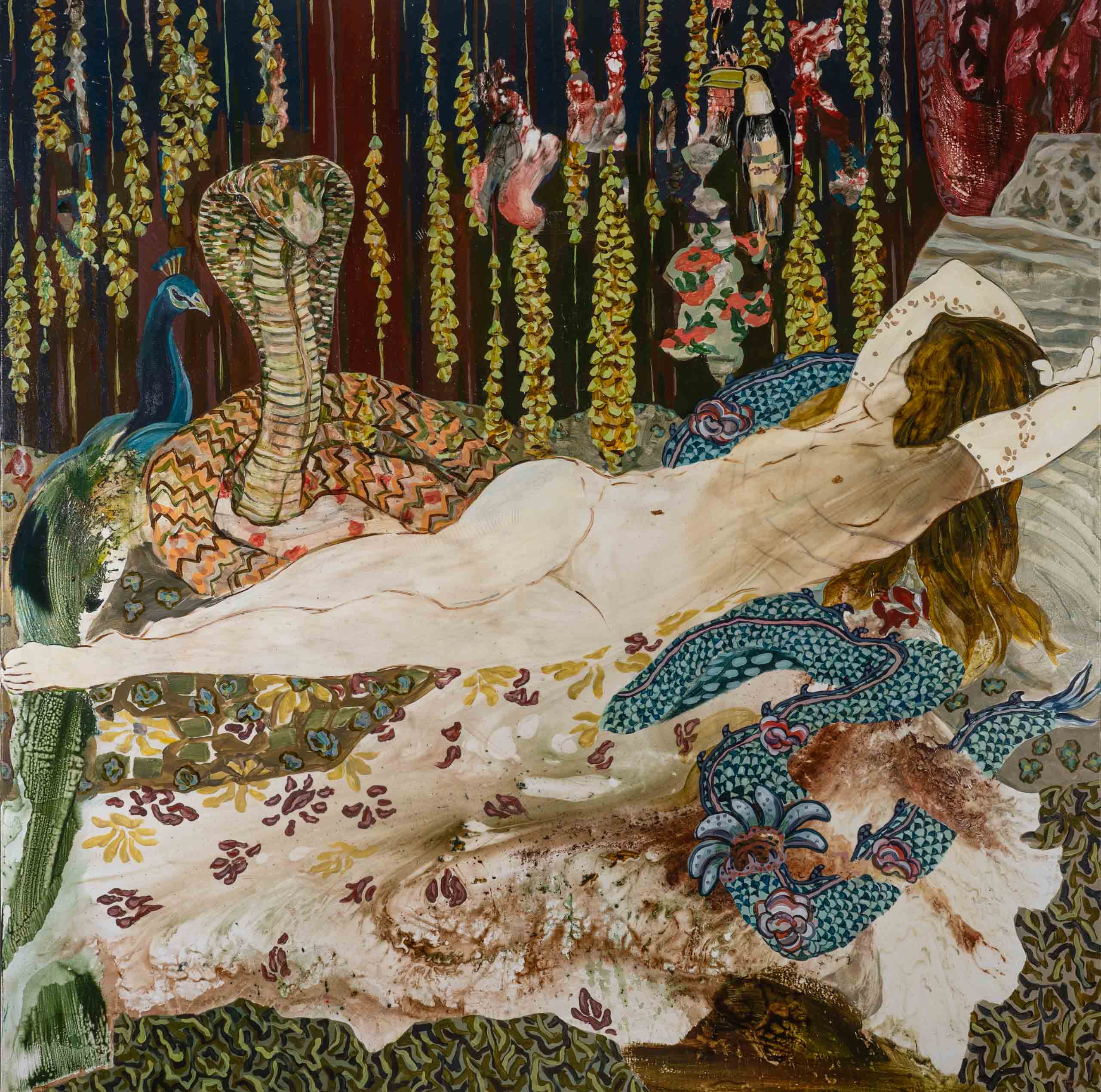 Woman’s story 4, mixed technique on canvas, 150 x 150 cm, 2020, Photo Julien Heurtier