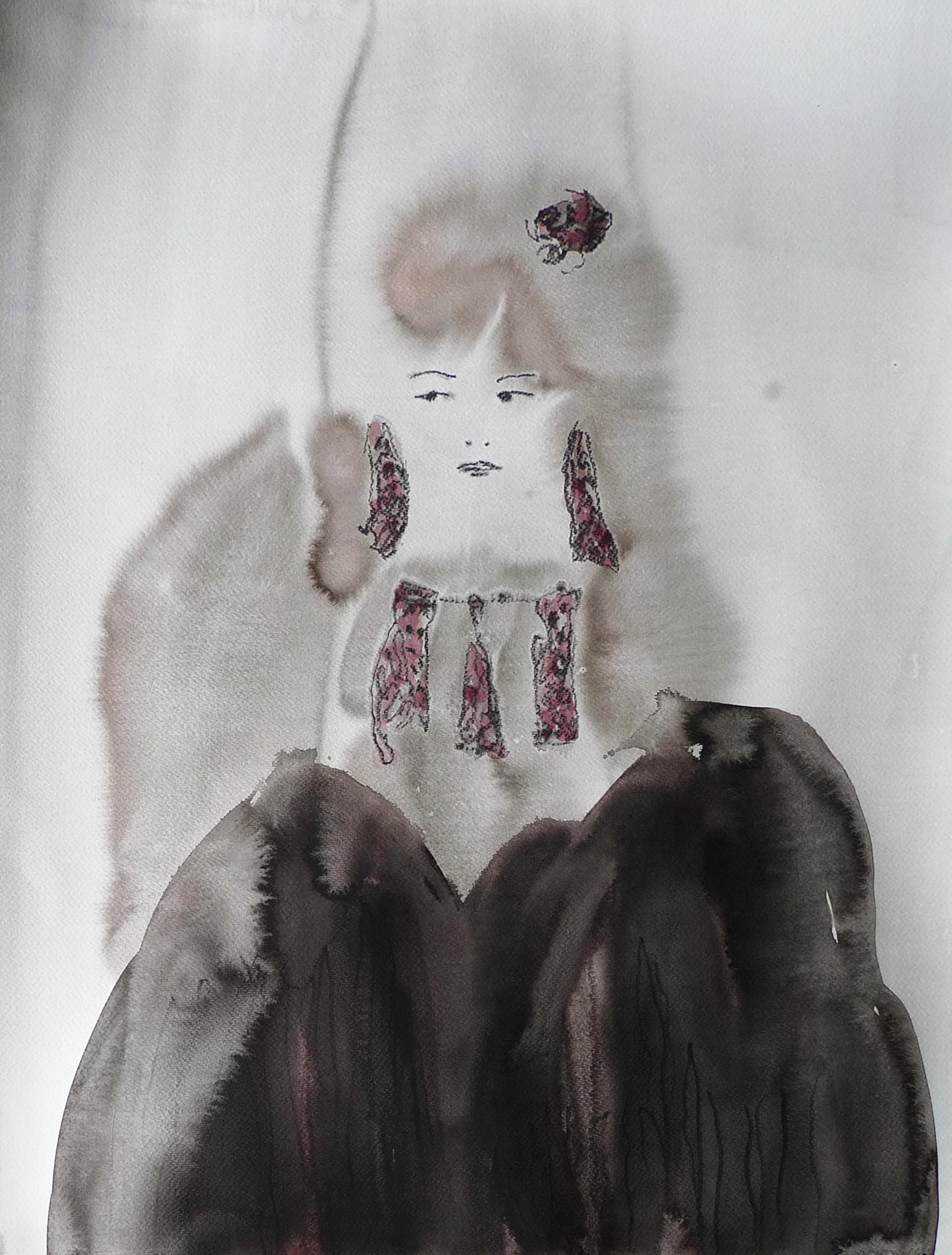 Princia, technique mixte sur papier, 55 x 70 cm, 2016