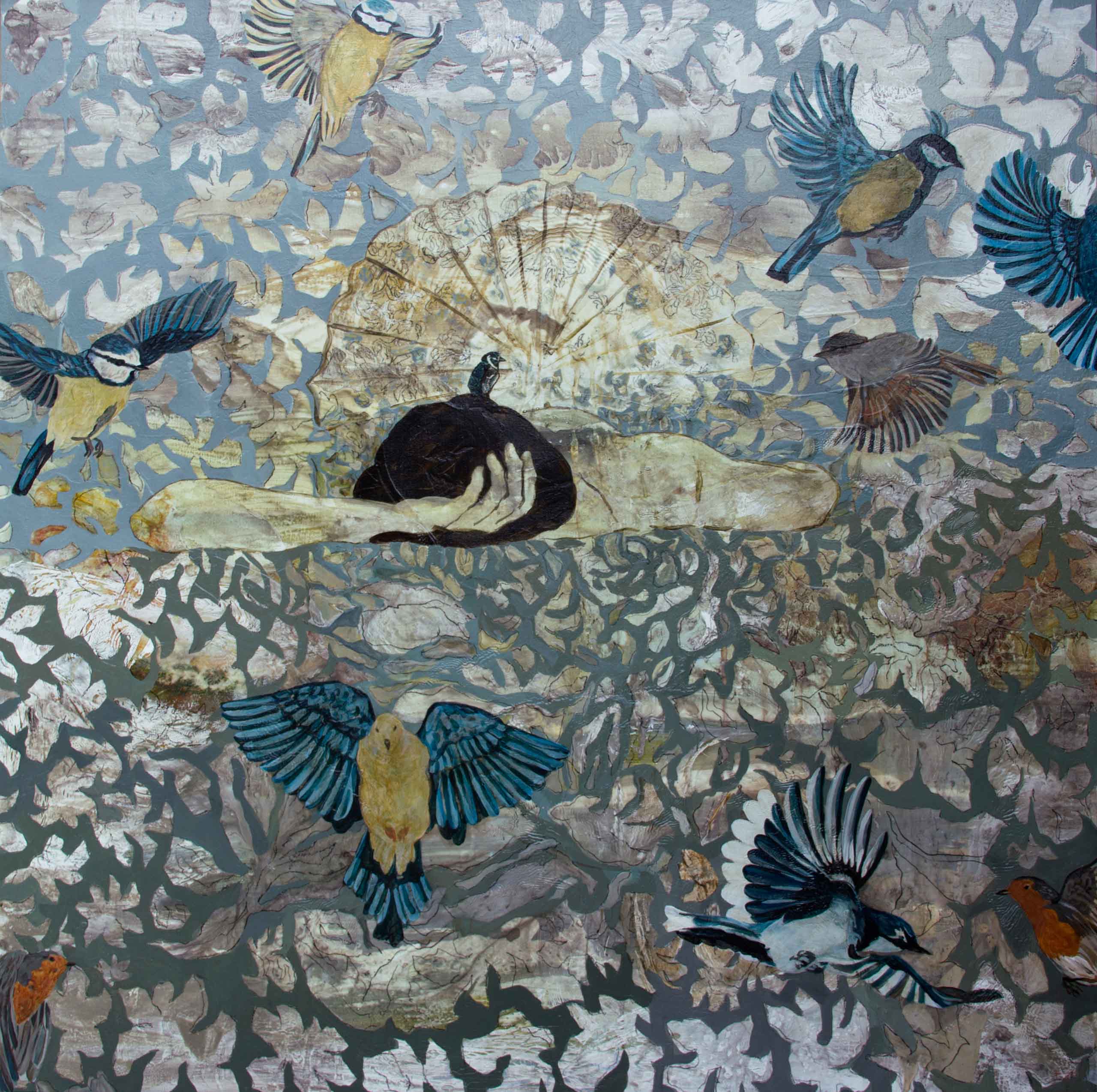 Sulya, mixed technique on canvas, 150 x150 cm, 2019, Photo Julien Heurtier