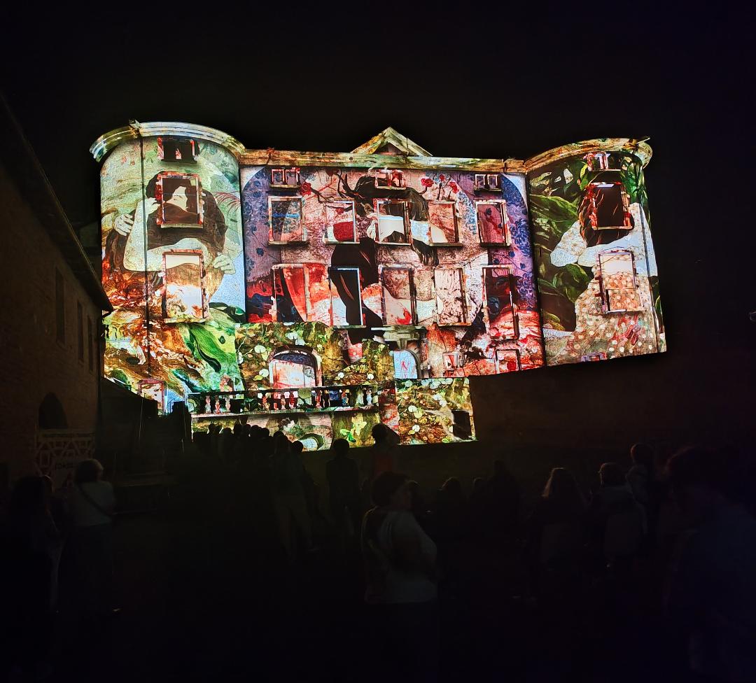 Projection de certaines oeuvres- florence - dussuyer parmi un ensemble dans le cadre du Festival Région des lumières à Theizé (Rhône) ; Spectacle de "Les allumeurs de rêves" avec la Région Auvergne- Rhône-Alpes  