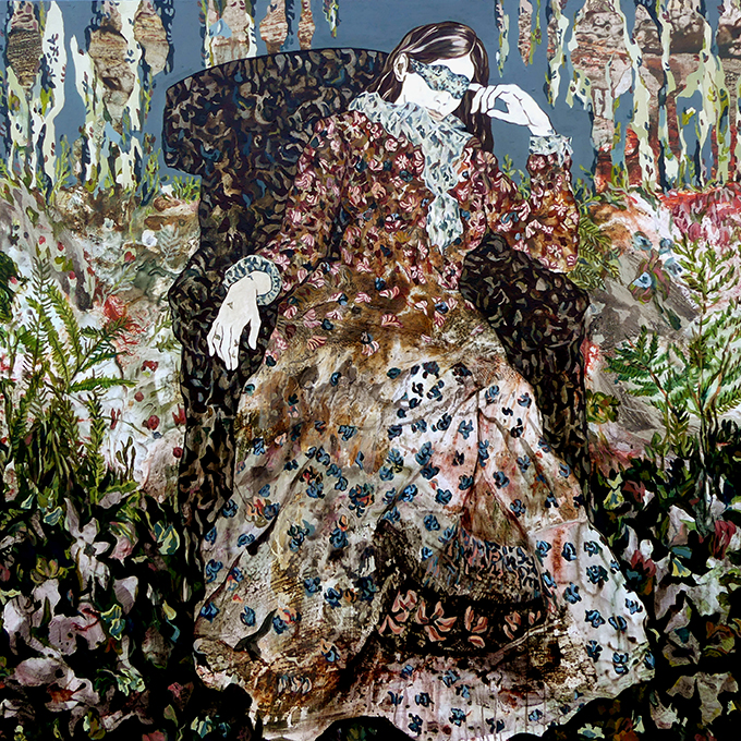 Histoire-de-femmes 15 - technique mixte sur toile - 150 x 150 cm - 2021