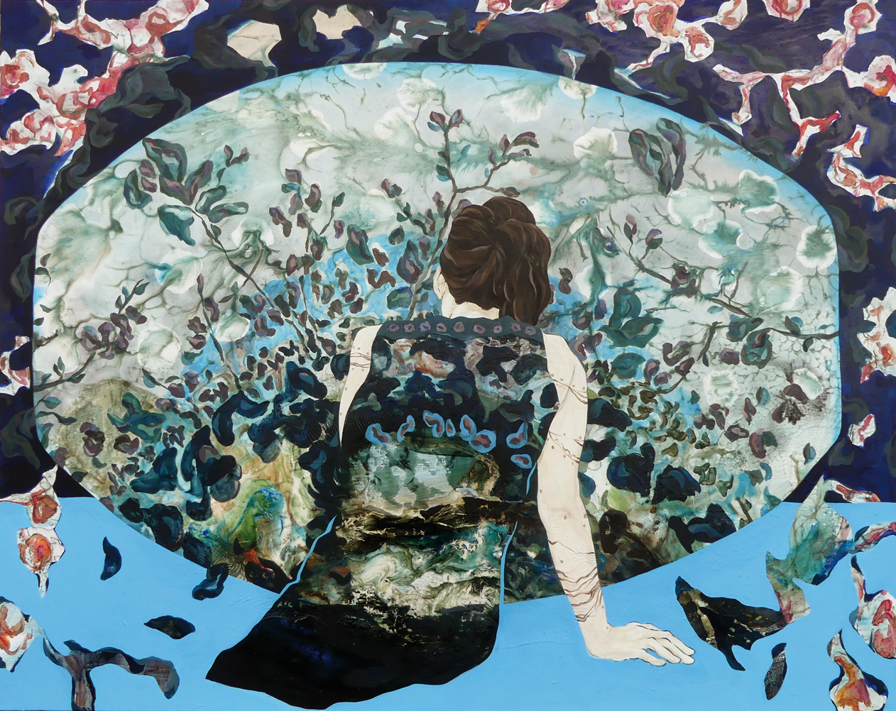 Giordana, technique mixte sur toile, 130 x 160 cm, 2025