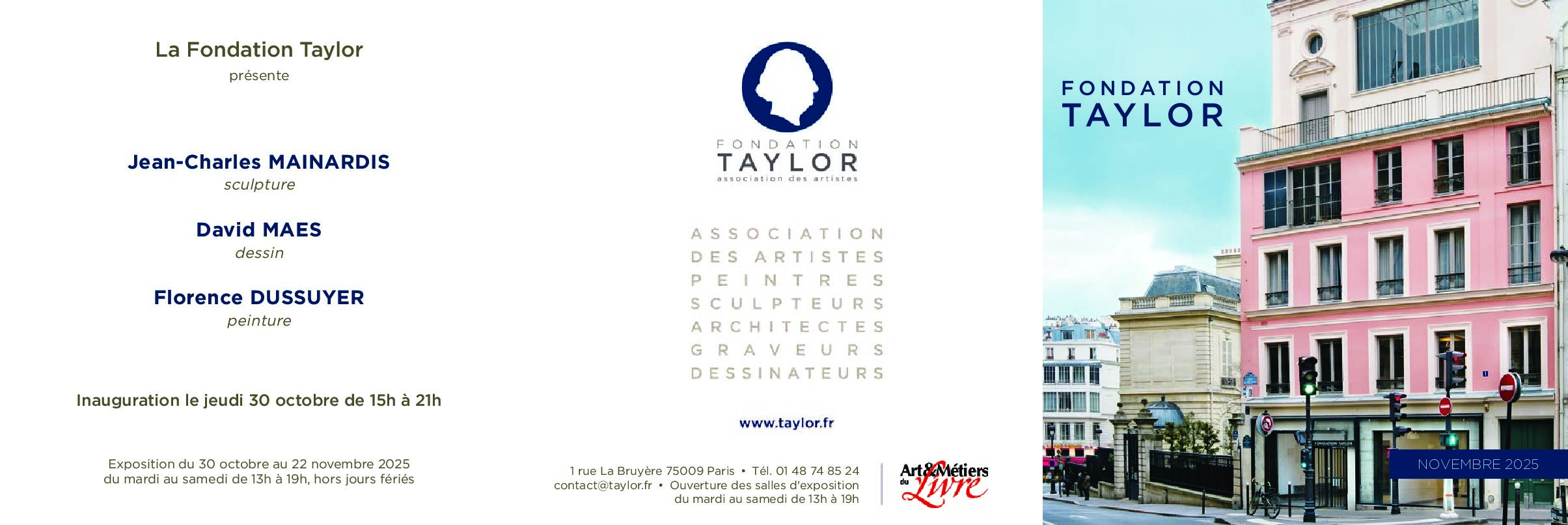 Exposition à la Fondation Taylor, Paris (FR), du 30 octobre au 22 novembre 2025